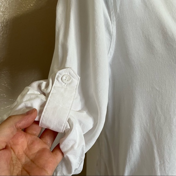 SOLD M Anthropologie Cloth & Stone White Mini Shirt Dress - Picture 5 of 9